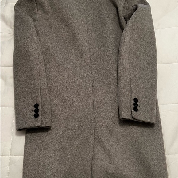 Mens Grey Peacoat - Picture 2 of 4